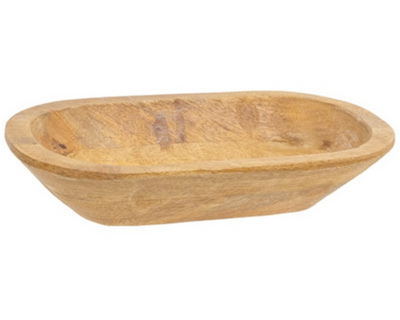 Wooden bowl on a white background
