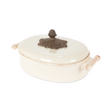 Stoneware acanthus baking dish 