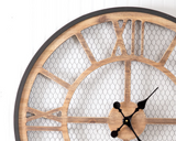 Rustic farmhouse chicken wire wall clock

This charming clock will make you feel right at home with the farm. Rustic, yet stylish and functional, this clock is an impressive focal point on a wall. It requires one AA battery, which is not included.&nbsp;

Materials:
Wood, metal, plastic

Dimensions:
1 1/4" deep x 28 1/2" diameter