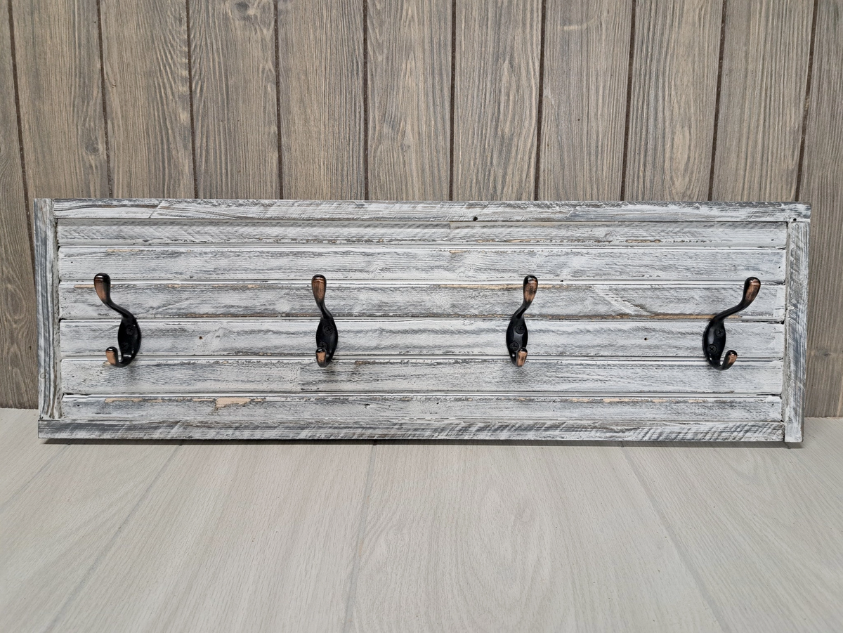 Vintage style whitewashed wood coat rack – JaBella Designs