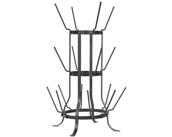 Rustic metal coffee mug tree rack

This tall rack is inspired by a wine bottle rack. It's the perfect size to hold juice glasses or coffee mugs. This stand is a great choice for a housewarming gift.

Materials:
Metal

Dimensions:
11