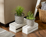 Cement planters, Cement pot covers, Gray lattice pot covers, JaBella Designs