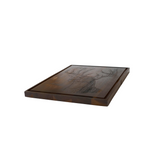Wooden tray with a dark brown finish on a white background