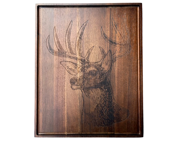  Add a touch of the wilderness to your dining experience with our deer hunting wood board. Perfect for hunters and outdoor enthusiasts, this board features an intricately detailed deer design on dark, rich wood. It offers a substantial surface for serving an array of snacks, cheeses, or charcuterie, blending functionality with rustic aesthetic appeal.
 