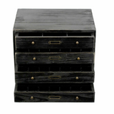 Keep your letter board accessories and other home office supplies neat and easily accessible with this premium organizer that is reminiscent of old world apothecary cabinets. Featuring four spacious drawers with adjustable dividers, it’s designed to securely store your belongings in style.