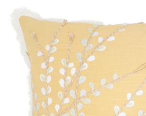 Down-filled yellow floral pillow

Enhance your home with our delicate embroidered floral pillow for timeless elegance, designed for style and comfort. It is perfect for adding a touch of seasonal flair or year-round sophistication to any space.

Materials:
Cotton, down-filled insert

Dimensions:
18" high x 18" long

Care:
Spot-clean only
