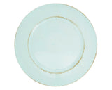 Farmhouse chic Robin's egg blue plate charger

Impress your guests with these vintage-inspired charger plates. This stylish and durable foundation for your dinnerware adds a layer of elegance and refinement to your table settings. Crafted to last, they are a staple for those who love entertaining.

These plates are sold individually or in sets of four.

Materials:
Plastic

Dimensions:
13" diameter