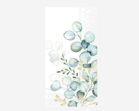 Disposable muted green eucalyptus guest towels