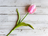 Artificial pink tulip pick

Increase the beauty in your home with our tulip pick. It will add a touch of elegance to any arrangement. These tulips are made with ''real touch'' materials, so that they are not only beautiful to see but feel realistic as well.

Materials:
Fabric, plastic, silk, metal

Dimensions:
2" wide x 24" long