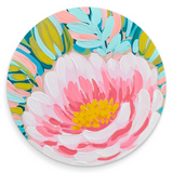Colorful blooming flower garden coaster set