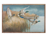 This unique piece featuring mallard ducks is a simple way to bring beauty and charm to any wall in your home. It is made from high quality American hardwood planks with a hand painted face, and printed with UV cured ink, and is framed in a natural walnut frame. Each piece is unique with its own personality, marks, wood grain, and look. This would look beautiful in a bedroom or living room.&nbsp;

This piece is by Julia Purinton and is proudly made in the USA.