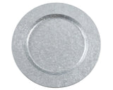 Galvanized metal plate charger&nbsp;

Adorn your dinnerware with classic farmhouse charm. This galvanized charger will complete your table setup. It is perfect for dinners at home, weddings, and more.

This item is sold individually, as well as in lots of four, lots of six, lots of 12, and lots of 20.
