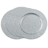 Galvanized metal plate charger&nbsp;

Adorn your dinnerware with classic farmhouse charm. This galvanized charger will complete your table setup. It is perfect for dinners at home, weddings, and more.

This item is sold individually, as well as in lots of four, lots of six, lots of 12, and lots of 20.
