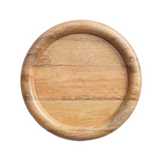 Mango wood base of glass cloche