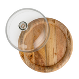  This glass cloche with a mango wood base is a statement piece that exudes a sense of timeless elegance. Its clear glass dome sits atop a beautifully crafted mango wood base, creating a display that is as functional as it is beautiful. The natural finish of the wood and the simplicity of the glass make it a versatile addition to any decor style, from farmhouse to French country, and from vintage to traditional. Its size offers a grand display space. It's an item that not only protects and showcases treasure