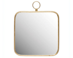 Gold framed wall hanging mirror with loop

A glamorous wall mirror that showcases a rounded edge and a circle wall mount in a gilded finish. Perfect for adding a touch of luxury and elegance to any living room, bedroom, or hallway. It comes with hanging mechanisms for easy installation and can be hung vertically.&nbsp;

Materials:
Metal, glass, wood

Dimensions:
15 3/4" wide x 19 1/2" high