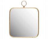 Gold framed wall hanging mirror with loop

A glamorous wall mirror that showcases a rounded edge and a circle wall mount in a gilded finish. Perfect for adding a touch of luxury and elegance to any living room, bedroom, or hallway. It comes with hanging mechanisms for easy installation and can be hung vertically.&nbsp;

Materials:
Metal, glass, wood

Dimensions:
15 3/4" wide x 19 1/2" high