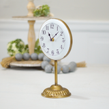 Decorative table clock with gold base on a light surface, Traditional home decor, Cottage chic home, JaBella Designs
