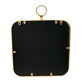 Gold framed wall hanging mirror with loop

A glamorous wall mirror that showcases a rounded edge and a circle wall mount in a gilded finish. Perfect for adding a touch of luxury and elegance to any living room, bedroom, or hallway. It comes with hanging mechanisms for easy installation and can be hung vertically.&nbsp;

Materials:
Metal, glass, wood

Dimensions:
15 3/4" wide x 19 1/2" high