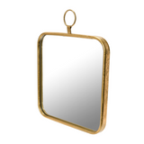 Gold framed wall hanging mirror with loop

A glamorous wall mirror that showcases a rounded edge and a circle wall mount in a gilded finish. Perfect for adding a touch of luxury and elegance to any living room, bedroom, or hallway. It comes with hanging mechanisms for easy installation and can be hung vertically.&nbsp;

Materials:
Metal, glass, wood

Dimensions:
15 3/4" wide x 19 1/2" high