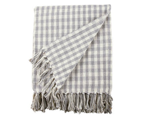 Gray gingham check throw blanket

Add the finishing touch to a reading nook or guest room with this lovely throw. It features a gray and cream gingham check pattern accented by unique half-wrapped, hand-tied tassels. This blanket will give your style the extra “wow” factor that you’ve been looking for.

Materials:
Cotton blend

Dimensions:
50" wide x 60" long

Care:
Machine washable