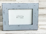 Distressed dark gray wood photo frame