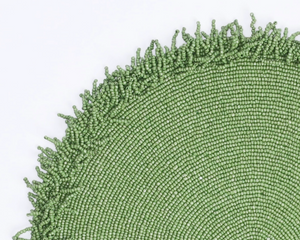 Green beaded dining table placemat