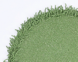 Green beaded dining table placemat