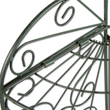 Antique style green corner plant stand

Show off your green thumb with this gorgeous plant stand! Perfect for both indoors and outdoors, this stand features an antiqued faux-verdigris finish and three shelves, which can be adjusted for tall plants. It will look good anywhere in your home from a statement porch piece, sun room storage, garden enhancement, or patio accent. Customize with the greenery of your choice and watch your home bloom!&nbsp;

Materials:
Metal

Dimensions:
12 1/2" wide x 9" deep x 30 1/4