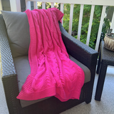 Bright pink cable knit cotton throw blanket

Wrap yourself in warmth and style with our cable knit throw in bright pink, perfect for adding a pop of color to your fall and Thanksgiving decor. Crafted from soft, breathable cotton, this cozy blanket is ideal for chilly November evenings. Its generous size makes it perfect for snuggling on the couch or adding a layer of comfort to your bed.&nbsp;

Materials:
100% Cotton

Dimensions:
50" wide x 60" long