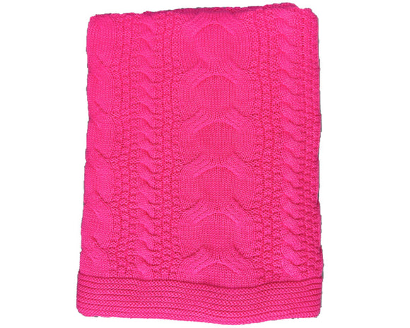 Bright pink cable knit cotton throw blanket

Wrap yourself in warmth and style with our cable knit throw in bright pink, perfect for adding a pop of color to your fall and Thanksgiving decor. Crafted from soft, breathable cotton, this cozy blanket is ideal for chilly November evenings. Its generous size makes it perfect for snuggling on the couch or adding a layer of comfort to your bed. 

Materials:
100% Cotton

Dimensions:
50