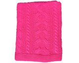 Bright pink cable knit cotton throw blanket

Wrap yourself in warmth and style with our cable knit throw in bright pink, perfect for adding a pop of color to your fall and Thanksgiving decor. Crafted from soft, breathable cotton, this cozy blanket is ideal for chilly November evenings. Its generous size makes it perfect for snuggling on the couch or adding a layer of comfort to your bed.&nbsp;

Materials:
100% Cotton

Dimensions:
50" wide x 60" long