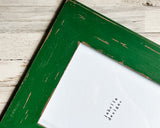 Forest green distressed wall gallery photo frames
