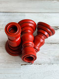 Country farmhouse barn red candlestick set