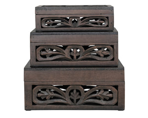 Carved mango wood boxes, Storage boxes, Decorative boxes, JaBella Designs