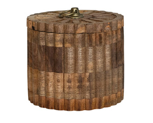 Round wood mango box, Mango wood, Brown trinket box, Wooden trinket box, Storage, Organization, JaBella Designs