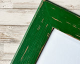 Forest green distressed wall gallery photo frames