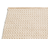 Lightweight beige and white accent rug

This lightweight rug is durable and reversible.&nbsp;It features a geometric diamond pattern of beige and white.&nbsp;It goes great with several different home decor styles. Kilim rugs are pileless and flat-woven. Its low height is easy to clean and move around, and is perfect for high traffic zones such as kitchens, hallways, and entryways.&nbsp;

Materials:
Wool and cotton blend

Dimensions:
2' wide x 3' long

Care:
Spot-clean only&nbsp;