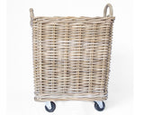 Kubu gray storage basket on wheels

Introducing our exquisite Kubu gray storage basket on wheels. Crafted with premium rattan material, these baskets provide functional storage for firewood or blankets. The timeless design and convenient wheels add an elegant touch to any space. Elevate your home decor with this luxurious storage solution.

Materials:
Rattan, rubber, metal

Dimensions:
18" wide x 17" long x 16" high
23" high with wheels and handles