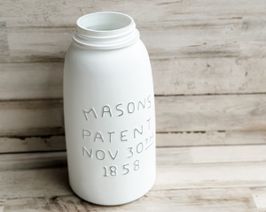 White mason jar, Masons jar, Half gallon masons jar, JaBella Designs, Country farmhouse decor