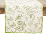 Add a subtle pop of color to your tabletop with this lovely botanical-themed green and beige table runner. Made with 100% quality cotton, the runner brings both softness and durability to your decor. You can pair it with solid color table linens within the same palette to complete the look.