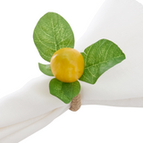 Set of 4 lemon napkin rings

Use this lovely, whimsical set of lemon napkin rings to add a dash of freshness to your table settings. It will also bring beautiful color, featuring vivid hues. The rope ring ties everything nicely together with a subdued tone.

These napkin rings are sold in sets of four.

Materials:
Fabric, plastic, rope

Dimensions:
1 1/2" diameter ring