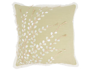 Down-filled light green floral pillow

Enhance your home with our delicate embroidered floral pillow for timeless elegance, designed for style and comfort. It is perfect for adding a touch of seasonal flair or year-round sophistication to any space.

Materials:
Cotton, down-filled insert

Dimensions:
18" high x 18" long
