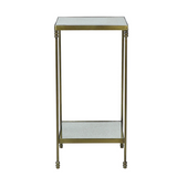 Small side table with two shelves on a white background