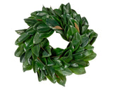 Traditional artificial green magnolia leaf wreath