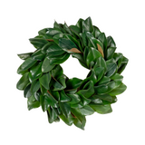 Traditional artificial green magnolia leaf wreath