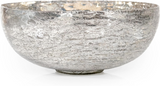 Silver textured bowl on a white background