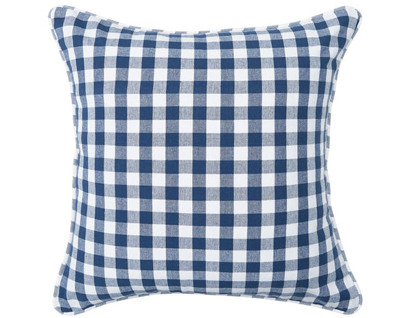 Dark blue gingham check throw pillow

With a classic gingham check in deep blue, this pillow was made for quaint looks and modern farmhouse style. This woven throw pillow is crafted of 100% cotton and instantly brings comfort to any room.

Materials:
100% Cotton, polyester fill

Dimensions:
18