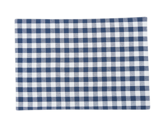 With a classic navy blue and white gingham check, this placemat was made for summer picnics and country farmhouse style. This woven placemat is crafted of cotton and instantly brings sunshine to any kitchen.
