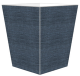 Navy blue poplin handmade wastepaper basket